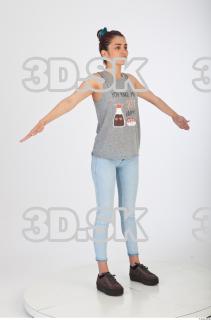 Whole body blue jeans gray woman singlet of Molly 0016